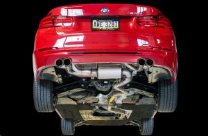 BMW 4 Series Performance Exhaust - Rear - AWE Tuning - Touring Edition Axle-Back, Quad Outlet, 80mm Tips - Chrome Silver - `14-`16